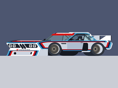 1973 BMW 3.0 CSL automotive bmw illustration racing