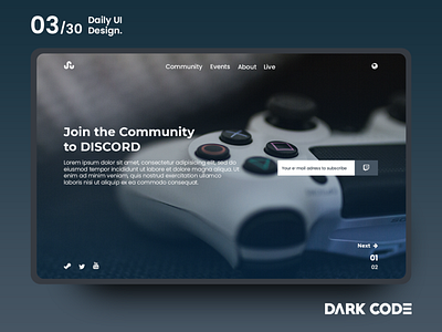 Mockup Daily UI 03 app app design dailyui dark code design dribbble gaming app gaming website interface interface design ui uiux design ux ux designer ux ui design web website