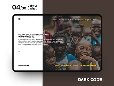 Dark Code Daily UI 30 - Day 04. Philosophy of African Peoples