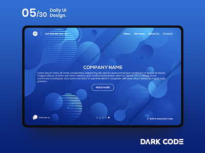 Dark Code Daily UI 30 - Day 05 Landing page for a company