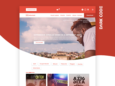 Dark Code Daily UI 30 - Day 07 Music streaming interface africa app app design apps design dailyui dark code design design concept dribbble interface interface design music app streaming app ui uiux design ux ux designer ux ui design web website