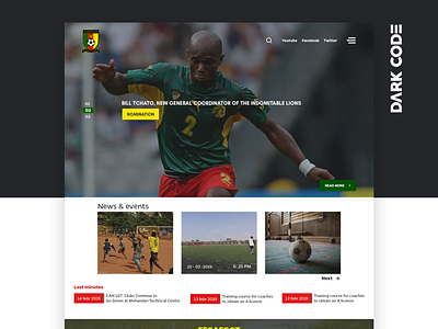 Dark Code Daily UI 30 - Day 15 (Part. 02) dailyui dark code darkcode design dribbble federation football green interface interface design red and yellow redesign concept redesigned ui uiux design ux ux designer ux ui design web website