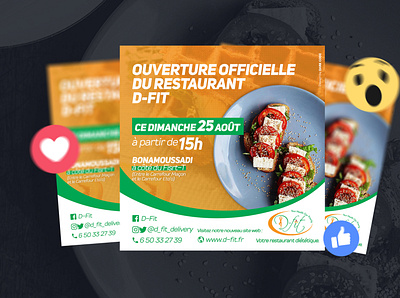 Social Media for D-Fit (Restaurant Opening) cameroon dark code design diet event food opening day restaurant social media socialmedia visual