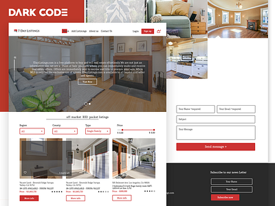 California Real Estate Website - UI Redesign cameroon creative dark code design agency design concept interface interface design redesign ui uiux design ux ux designer ux ui design website