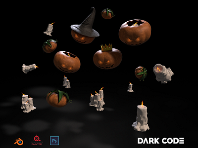 Pumpkins 3d 3d art 3d artist 3d design 3d designer blender blender3d cameroon dark code darkcode darkcodecompany design designconcept designs dribbble halloween halloween design photoshop substancepainter