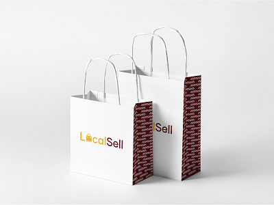 Paper Bag for Locasell african brand brand identity branding branding agency cameroon conception dark code darkcode design illustrator localsell mockup paper bag mockup paperbag pattern pattern design photoshop stationery visual identity