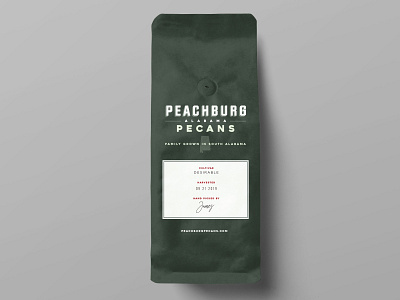 Peachburg Pecans Packaging branding design logo