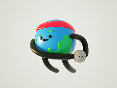 The World 3d c4d character earth moon octane photoshop render