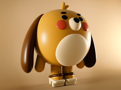 doggy 3d blender c4d character dog illustration maya octane photoshop render