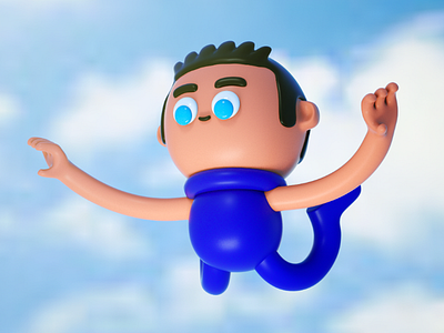 skyhunter 3d 3d model blender c4d character illustration kid octane render