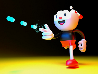 cuphead 3d arcade c4d cuphead fanart game model octane render retro