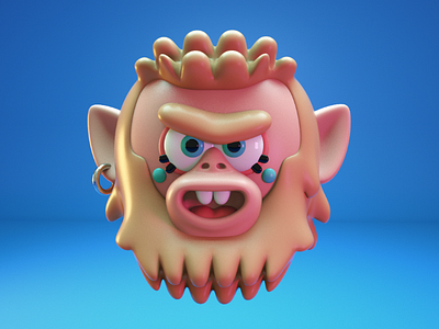 monkey 3d c4d character design doodle monkey octane render