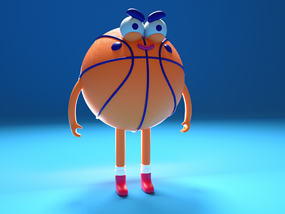 chabaloon 3d basketball c4d cartoon character doodle octane render