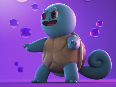 squirtle 3d c4d game illustration nintendo pokemon render squirtle