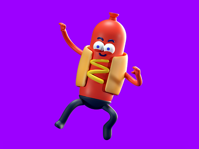hot dog🌭 3d character fast food food hot dog hotdog illustration