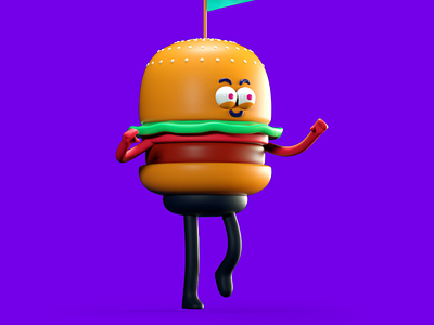 burger🍔 3d 3d character 3d illustration burger burguer character fast food fastfood food illustration render sandwich toon web web design