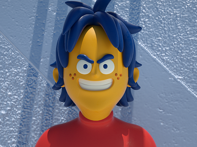yellow boy angry anime boy c4d character illustration octane people person render toon yellow