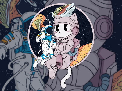 Space Cat cat design illustration space vector