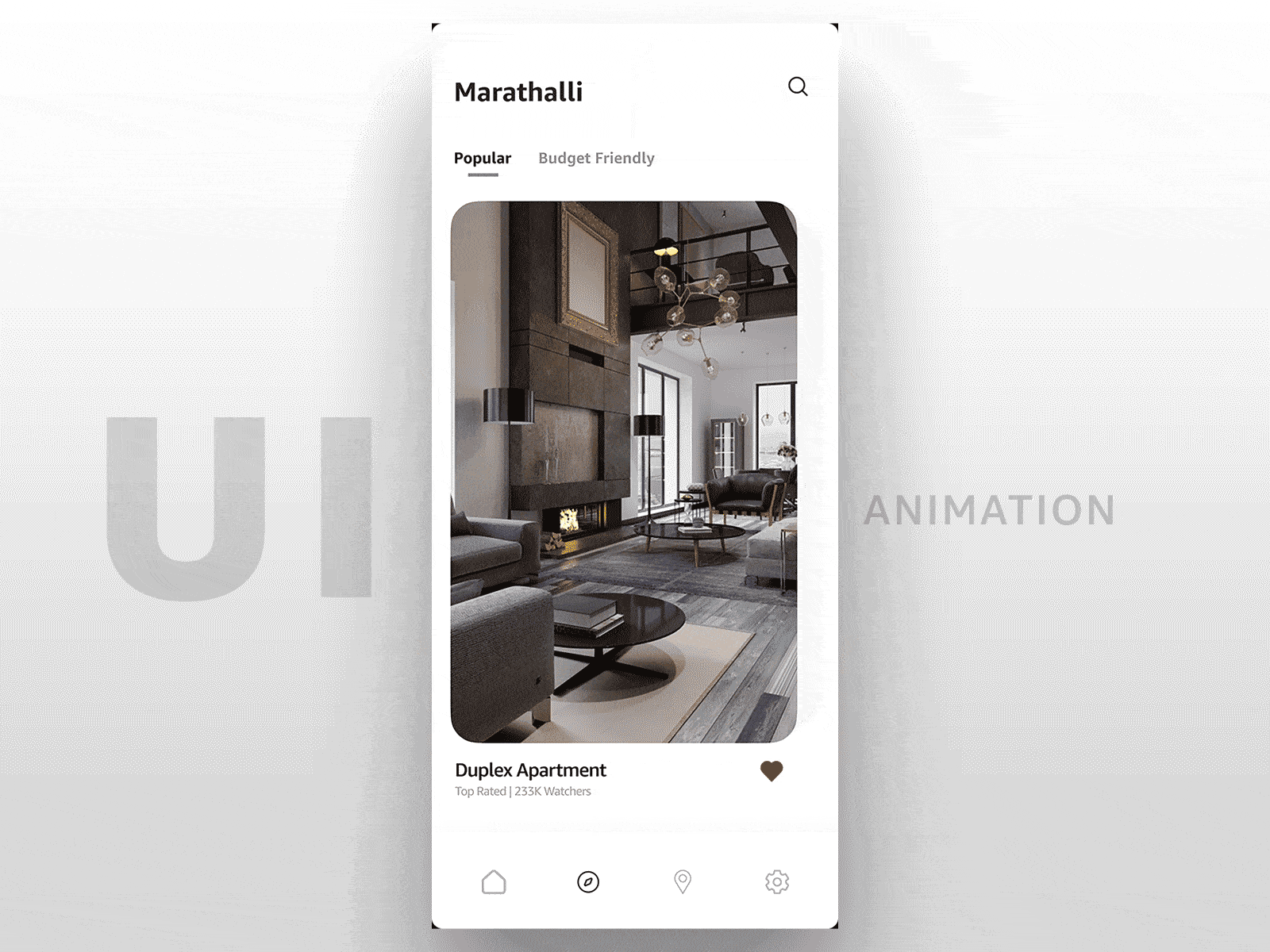 UI Animation House booking app