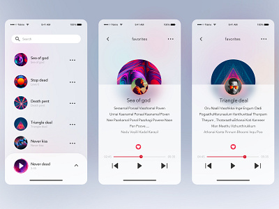 Music App by Sandilyan on Dribbble