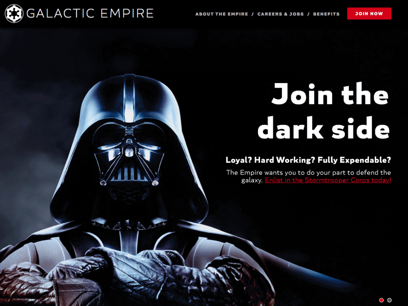Daily UI: #003 - Landing Page after effects gif landing page sketch star wars ui