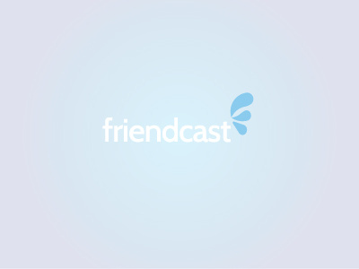 Friendcast blue bubble friends logo media rss social soft speech