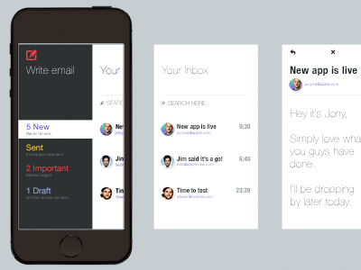 What if I got to_ design a mobile email app. android app email inbox iphone whatifigotto