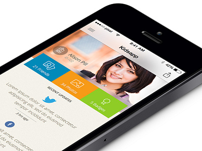Kidsapp android interface ios iphone profile screen social feeds social networking ui design user user experience design ux