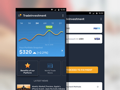 Trade Investment App daytrade investment mobile dashboard stock market stocks trade