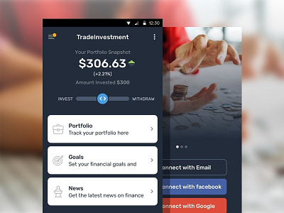 Investment App investment mobile ui shares stocks trading