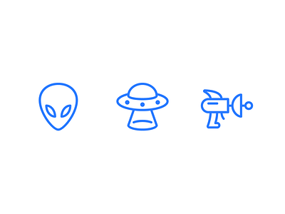 Alien Icons aliens icon iconography illustration line space