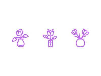 Flower Icons art flowers icon icondesign iconography icons illustration line pixelperfect rose tulips