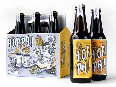 Hoppa! Beer beer homemade label packaging six pack