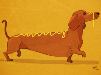 Wiener art dachshund dog illustration