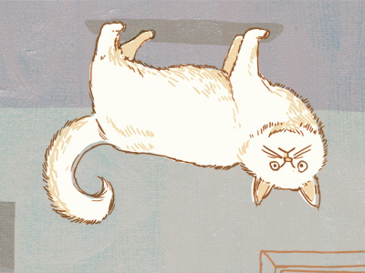 Cat cat illustration upside down