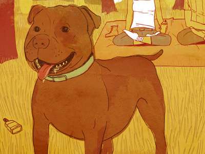 Pitbull dog illustration pitbull