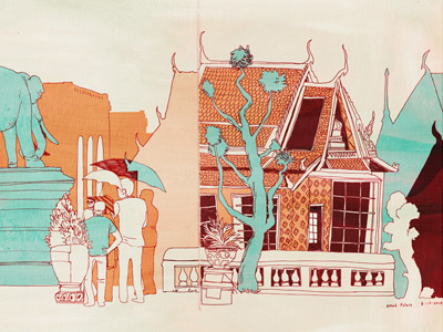 Grand Temple, Bangkok buddhism drawing illustration sketchbook temple thailand