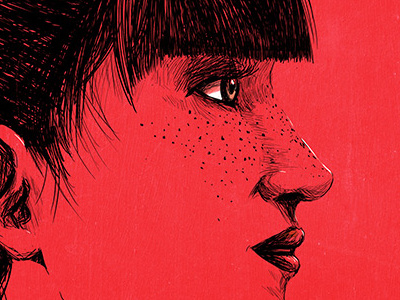self doubt, pt2 drawing freckles illustration portrait red woman