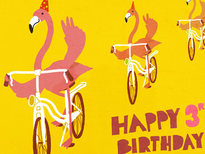 Happy Birthday birthday flamingo illustration