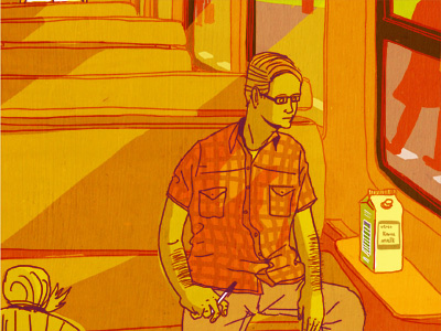 On the train amsterdam europe illustration milk sketchbook train