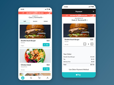 Airport Food Delivery App design product design typography ux