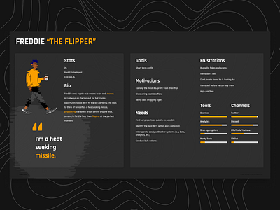 NFT User Persona dark theme design product design user research