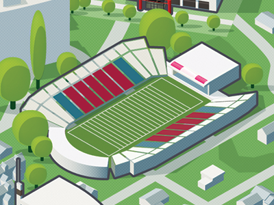 Calgary McMahon Stadium calgary illustration isometric map stadium