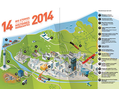 Cover Story - fictional Map buidlings cim city editorial illustration map