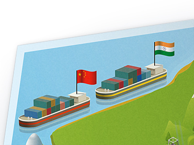 Detail 3 editorial green illustration map shipping transportation