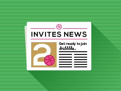 2 Dribbble Invites to give away dribbble icon newspaper