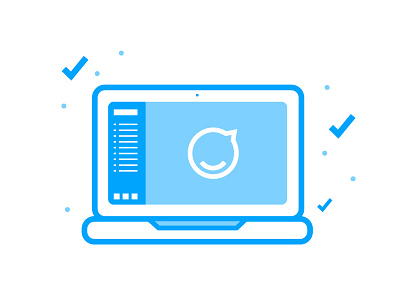 Demo Icon for Staffbase blue dashboard demo icon illustration laptop staffbase