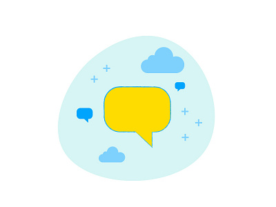It's all about Communication chat employee app illustration staffbase talk yellow and blue