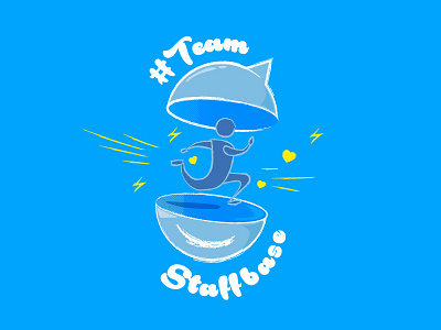Firmenlauf Teamstaffbase = Company race blue employee app illustration run staffbase t shirt