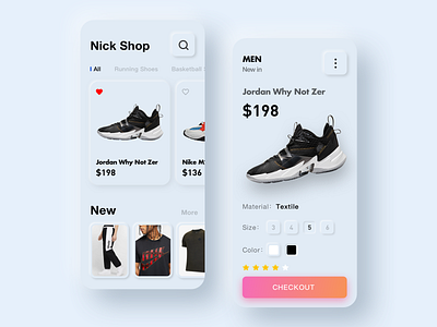 Neumorphism Nike Shoes Shop app design nike shoe shop ui ux